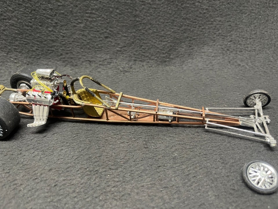 AMT Copperhead Dragster Rear-Engine Model 1/25 Hemi Blower Engine Drag ...