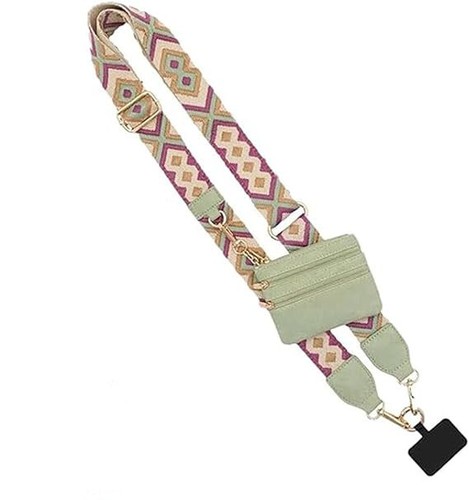 Phone Strap with Zippered Pouch,Clip and Go Strap for Phone with Wallet Crossbod - Zdjęcie 11 z 14