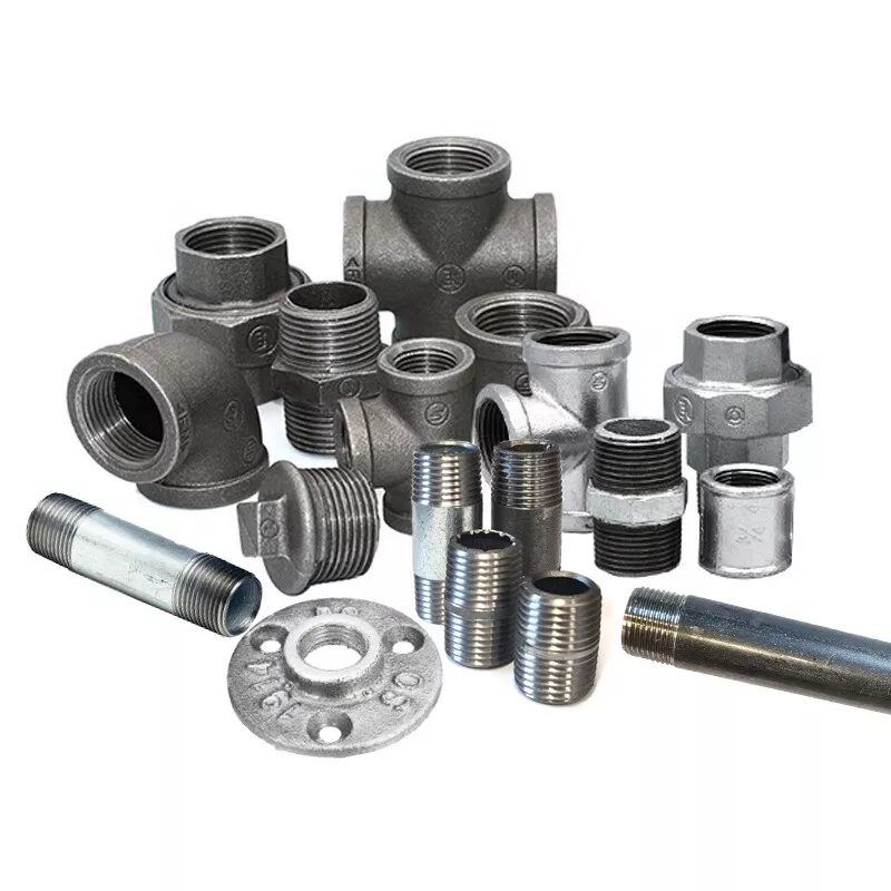 BLACK GALVANISED Malleable iron BSPT pipe fittings Mild steel pipes