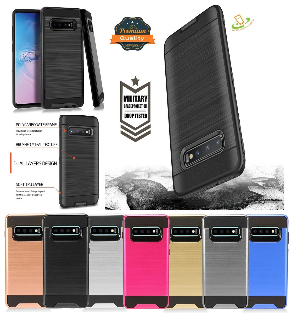 For LG K22 5G K32 K22 Plus Case Brushed Texture Slim Hybrid Rugged PC TPU  Cover