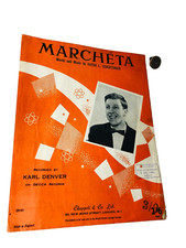 Sheet Music Marcheta Karl Denver Papers Vintage ra