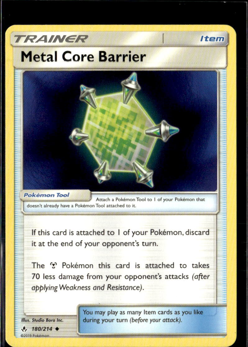Pokemon Metal Core Barrier 180/214 Unbroken Bonds Non Holo Uncommon 2 Card Lot