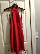 Aqua Haltered neck dress, size Small, Red