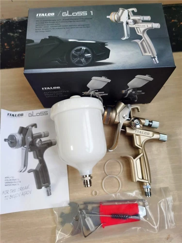 ITALCO GLOSS L.V.MP 1.3 Professional Spray Gun 600ml cup italco spray Original - Picture 10 of 10