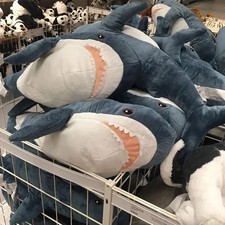 60CM Ikea Blahaj Large Plush Shark Pillow Soft Stuffed Cute Animal Toys Gift