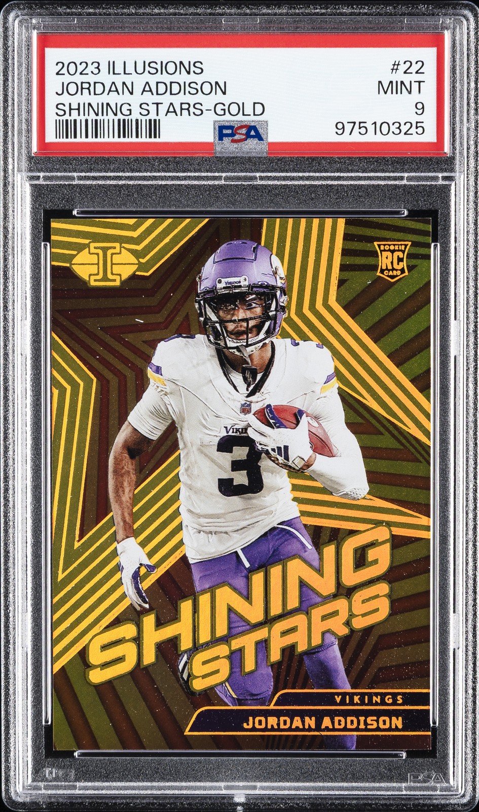Jordan Addison Panini Illusions Shining Stars #22 Gold