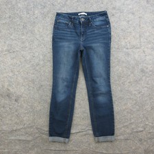 Lauren Conrad Women's Skinny Jeans Blue Wash Size 6 Mid Rise Stretch Denim