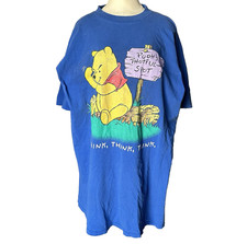 VTG 90s Disney WINNIE THE POOH Pajama Nightshirt gown Cotton OSFM