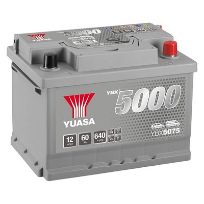 60Ah Autobatterie Yuasa YBX5075 12V 640A Silver High Performance Starterbatterie