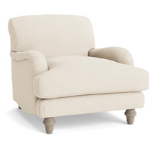 Pre Loved Reine Love Seat Herringbone Ivory Armchair Classic Sofa