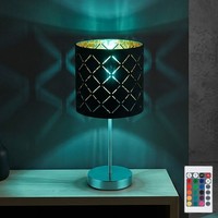 Tischleuchte Tischlampe Schlafzimmerleuchte Stoff Dimmer Fernbedienung Rgb Led