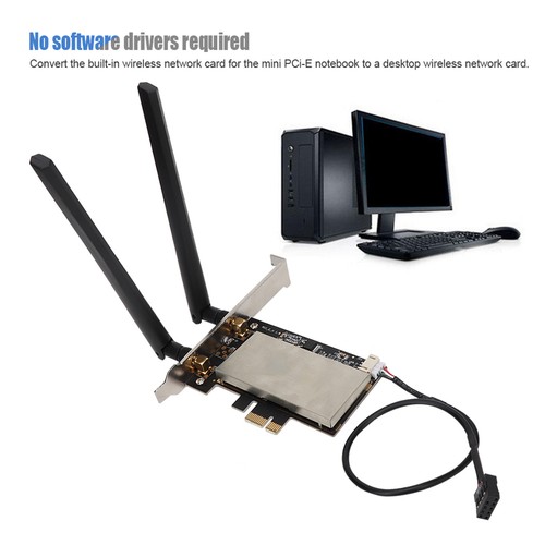 Mini PCI E To PCI E Wireless Network Card Adapter Card For 7260HMW/ At NEW - Zdjęcie 9 z 11