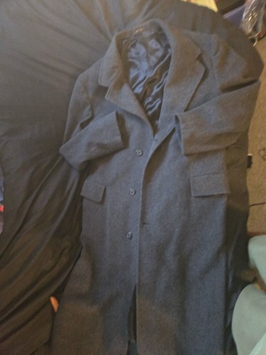 Vintage London Fog Wool Coat Mens 42R Black Gray Classic Overcoat - Picture 3 of 5