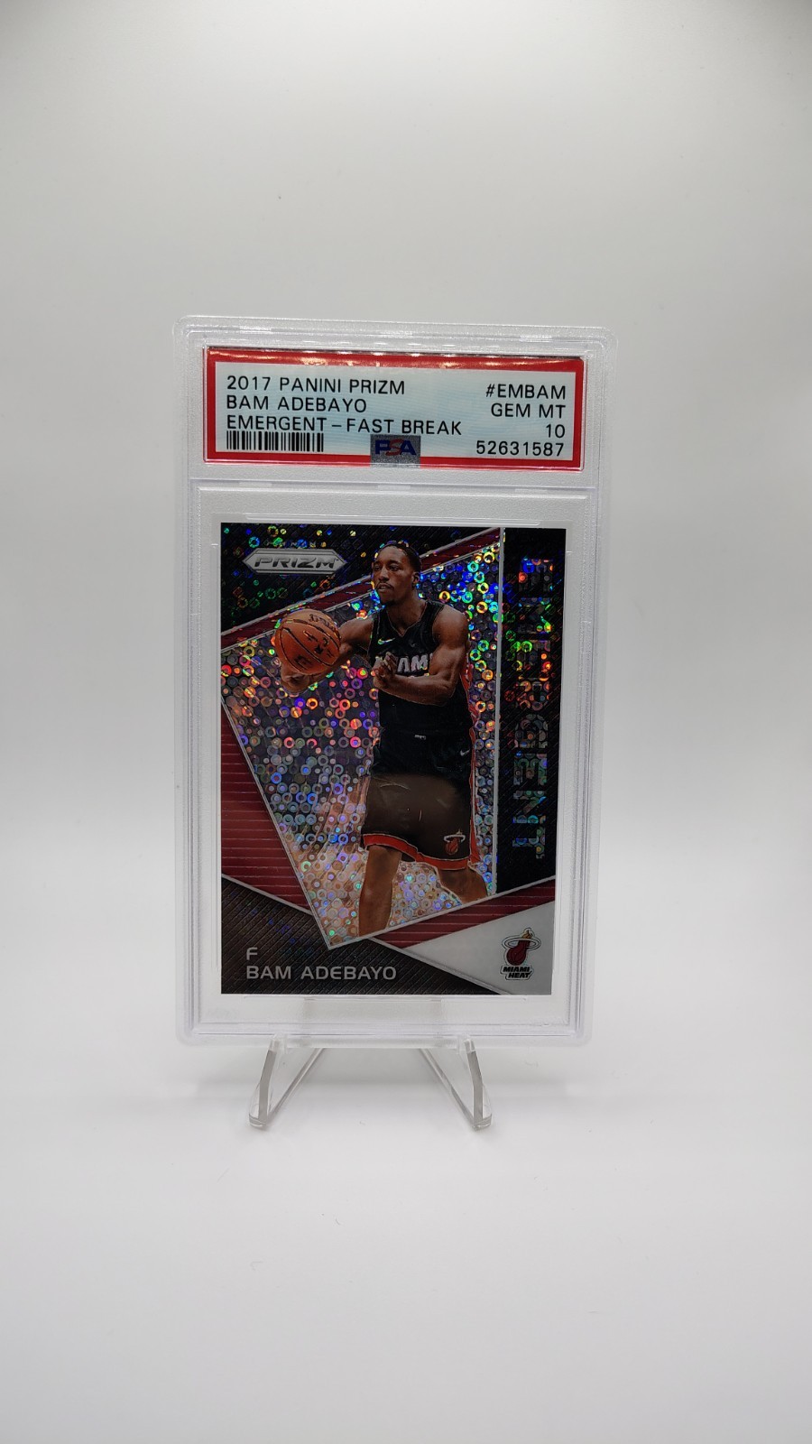 2017 Panini Prizm Bam Adebayo Emergent Fast Break #EM-BAM PSA 10 Rookie Card RC