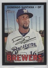 2016 Topps Heritage High Number Wal-Mart Black Border Domingo Santana 8k4