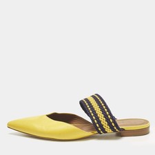 Malone Souliers YellowPurple Leather and Cord Maisie Pointed Toe Mules Size 40