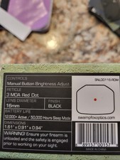 Swampfox Sentinel Red Dot Sight 1x16 3MOA Micro Reflex Manual Adiust For aiming