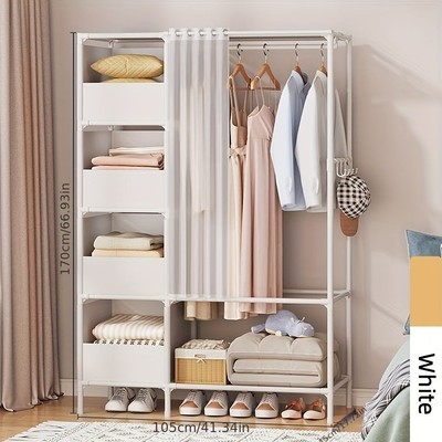 Portable Closet Wardrobe Clothes Rack Storage Organizer Shelf Water-Proof