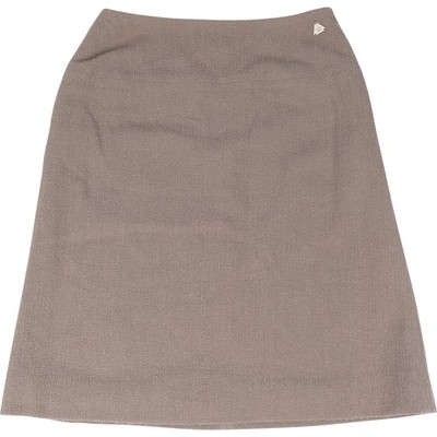 Chanel Gris Wool Set01 Skirt (D 34 / FR 36) Coco CC