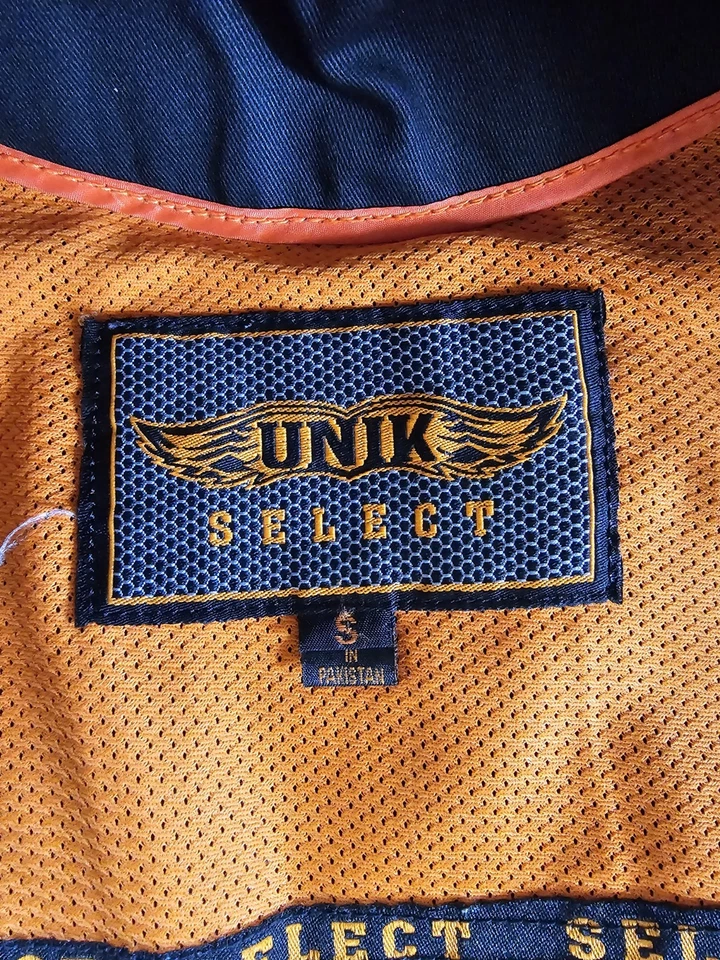 Unik 皮革俱乐部风格摩托车背心(真皮革)男式尺寸:Sm — 第 3/4 张图片