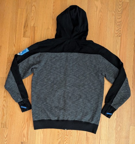 Sudadera con Capucha Bioware Mass Effect Cremallera Gris Raro Negro Dos Tonos Gamer L - Imagen 8 de 10