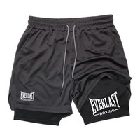 Men's 2-in-1 Super Running Shorts Quick Dry Gym Fitness Dry Training Shorts UK