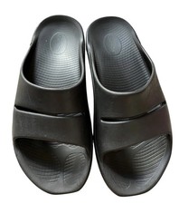 OOFOS Ooahh Luxe Black Recovery Slide Sandals Unisex Men's 11 Women's 13