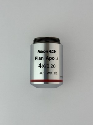 Nikon Plan Apo λ 4x/0.20  /- WD 20 OFN25 Microscope Objective Lens