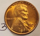 1947-D Lincoln Cent BU  Nice Red Color  #3