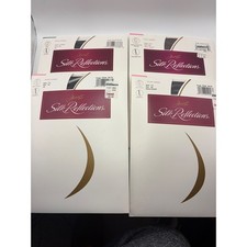 Hanes Silk Reflections Silky Sheer Pantyhose 4 Pair Style 715 AB Jet Black Taupe