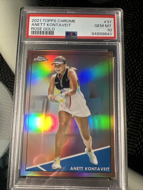 2021 Topps Chrome Rose Gold 1/10 Anett Kontaveit #37 Rookie PSA 10 Pop 1