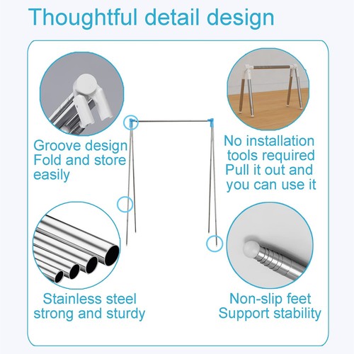 Travel Garment Rack Retractable Travel Foldable Drying Rack For Dance - Picture 9 of 24