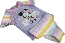 Disney Store Baby 2 Pc Multicolor Stripe Ruffle Minnie Mouse Swimsuit Set 9-12 M