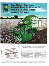 1951 JOHN DEERE Genuine Vintage Print Ad Borg-Warner Farm Equipment Agriculture