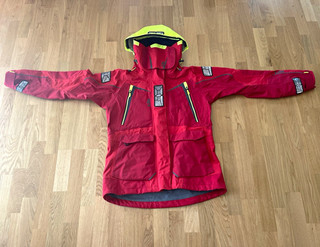 Gill Women's Waterproof Sailing Jacket Hooded Red/Yellow/Grey Size 14