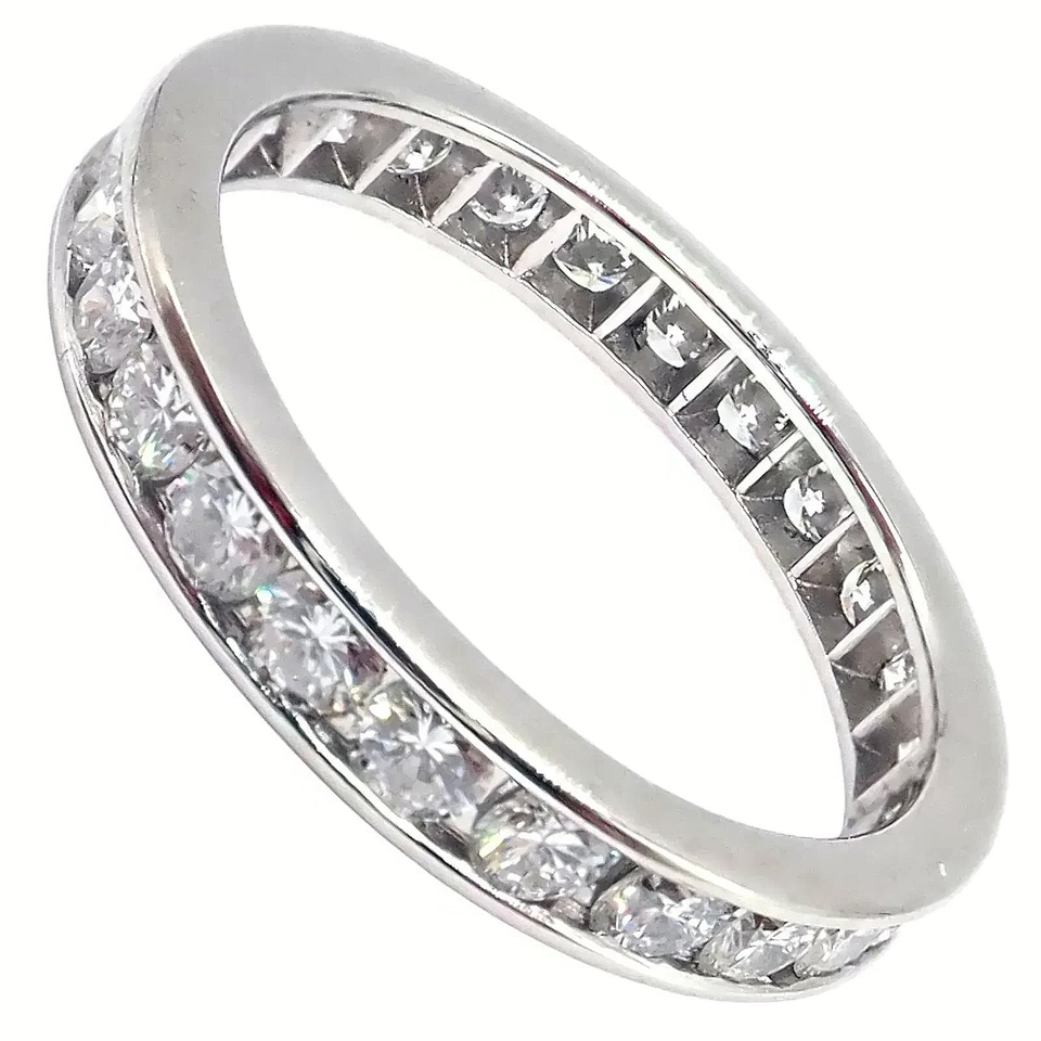 $9,100 TIFFANY & CO 1.00CT DIAMOND 3MM PLATINUM CHANNEL FULL ETERNITY ...