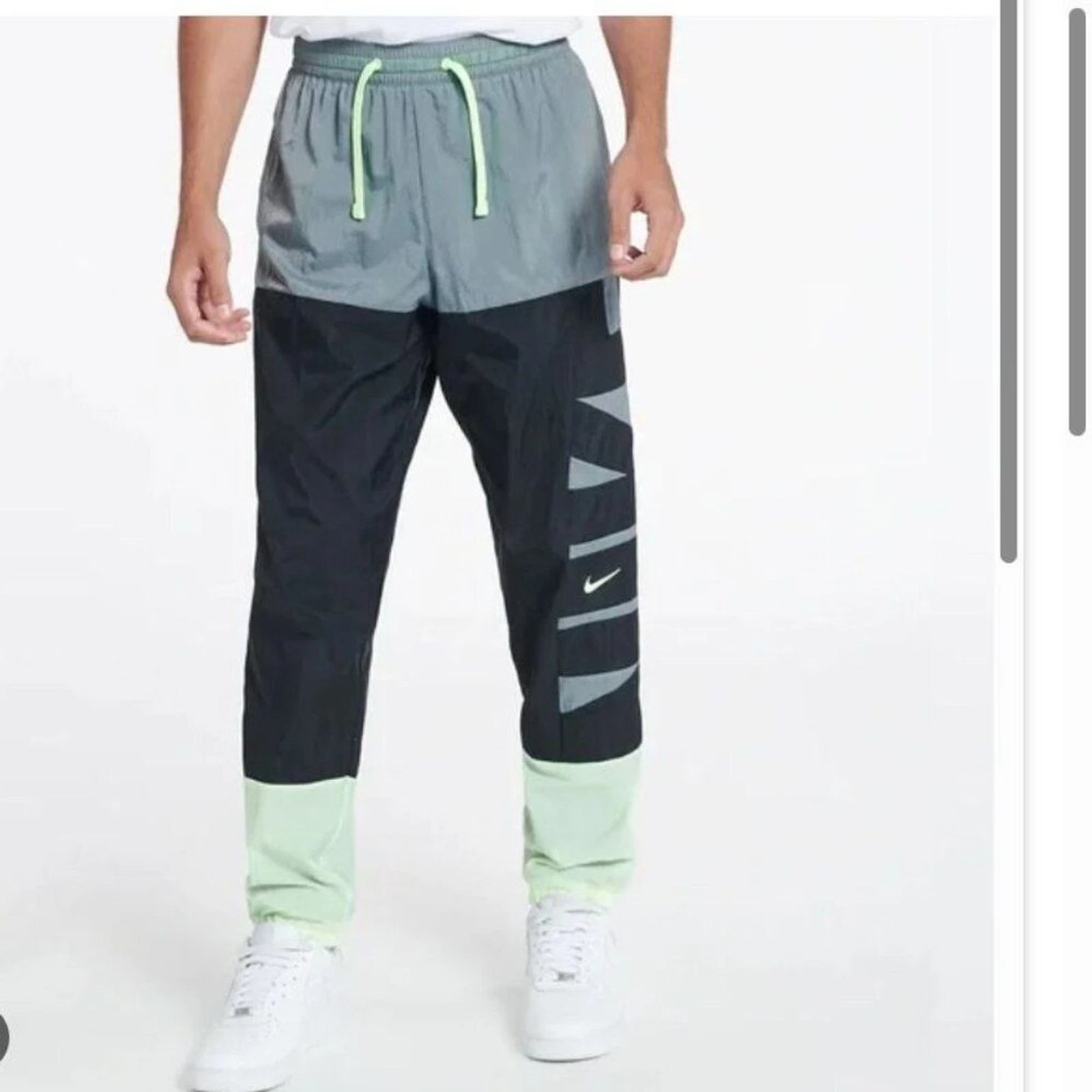 NIKE Starting Five Dri-Fit Basketball Pants Joggers CW7351-065 Grey/Green Sz S