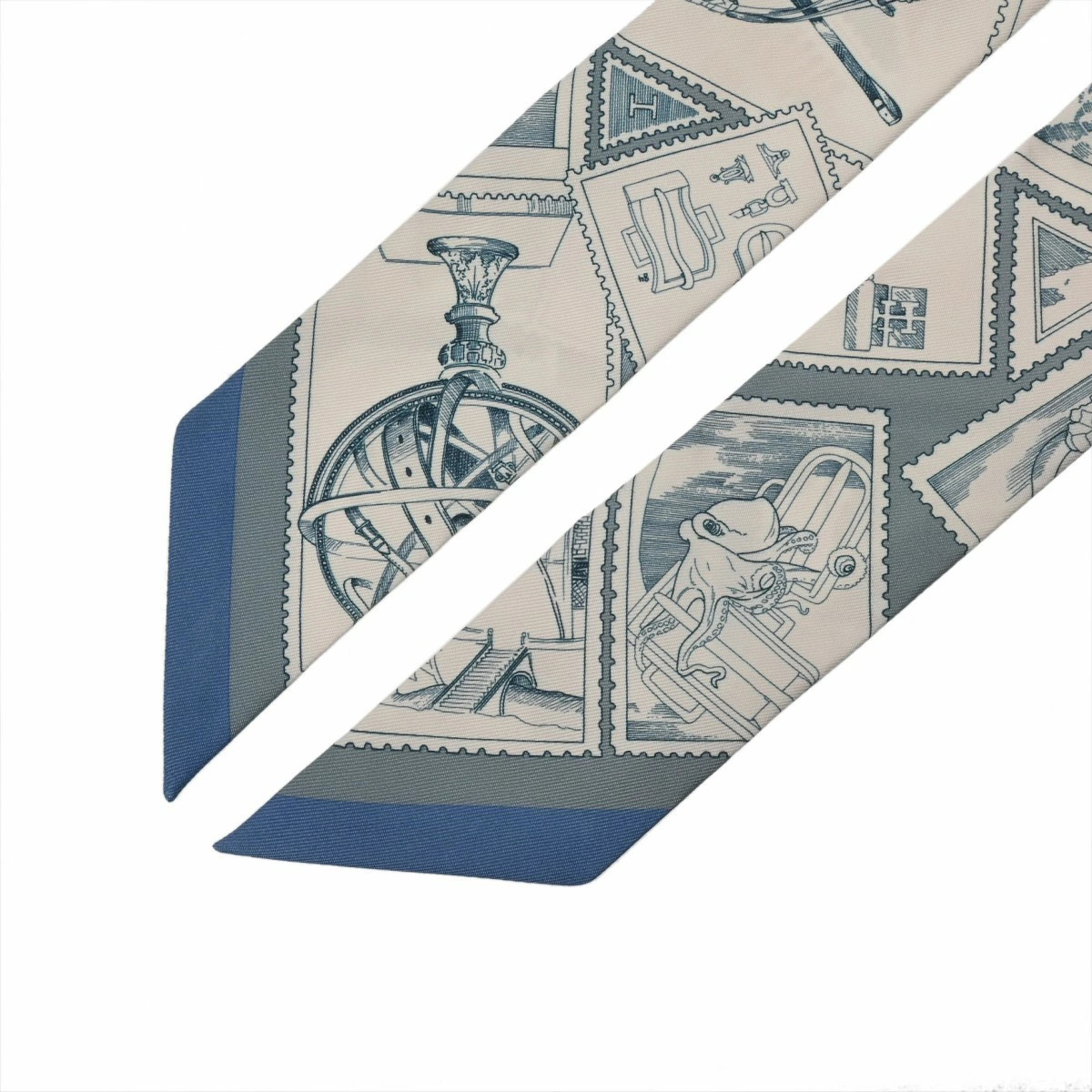 Hermes Twilly LE PHILATELISTE DU FAUBOURG Series 100% Silk Scarf r0_0209 thumbnail 4