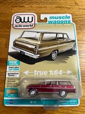 AUTO WORLD 1963 CHEVY II NOVA 400 WAGON, 2021 RELEASE 2, ULTRA RED CHASE
