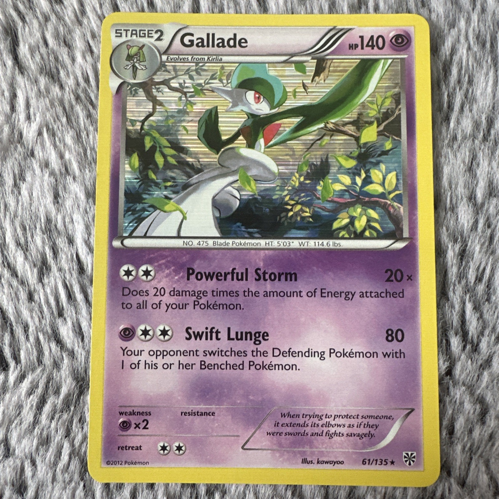 Gallade 61/135 Plasma Storm Holo Rare Pokemon TCG MP