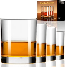 Whiskey Glasses Set of 2, Old Fashioned Cocktail Glass, 10 OZ Whiskey Glasses, B
