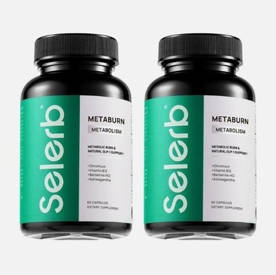 2 BOTTLES-Selerb Metaburn - Chromium, B12&Berberine HCl,60 Caps for Nutrient