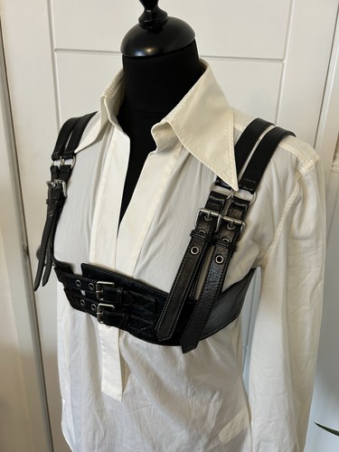 Rare Gucci Black Leather Harness Belt 20-21 Fall RTW Collection Buckle - Picture 2 of 15