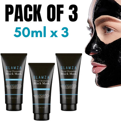 3x Mitesser entfernende Kohle Gesichtsmaske porentiefe Reinigung Peel Off schwarze Maske