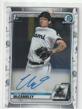 Topps 2020 Bowman Draft Chrome 1st Bowman Auto Zach McCambley #CDA-ZM Marlins