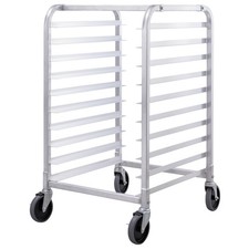 Costway 10 Sheet Aluminum Bakery Rack Rolling Commercial Cookie Bun Pan Kitchen