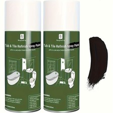 2-Pack Black Spray Paint Kit for Tub  Tile - Aerosol Ceramic Refinish, Bathroom