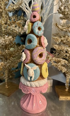 Sweet Treats Donuts, Easter Egg, Bunny Paster & Glitter Tree - Pink Pedestal 