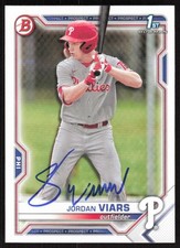 2021 Bowman Draft Jordan Viars Auto Philadelphia Phillies #BD-132 1st Card