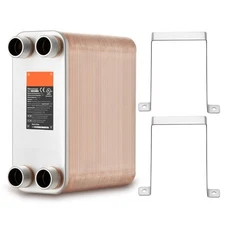 Uimoso Brazed 100 Plate Heat Exchanger 4*1-1/4" MNPT Ports 5"x12" 316L St. Steel